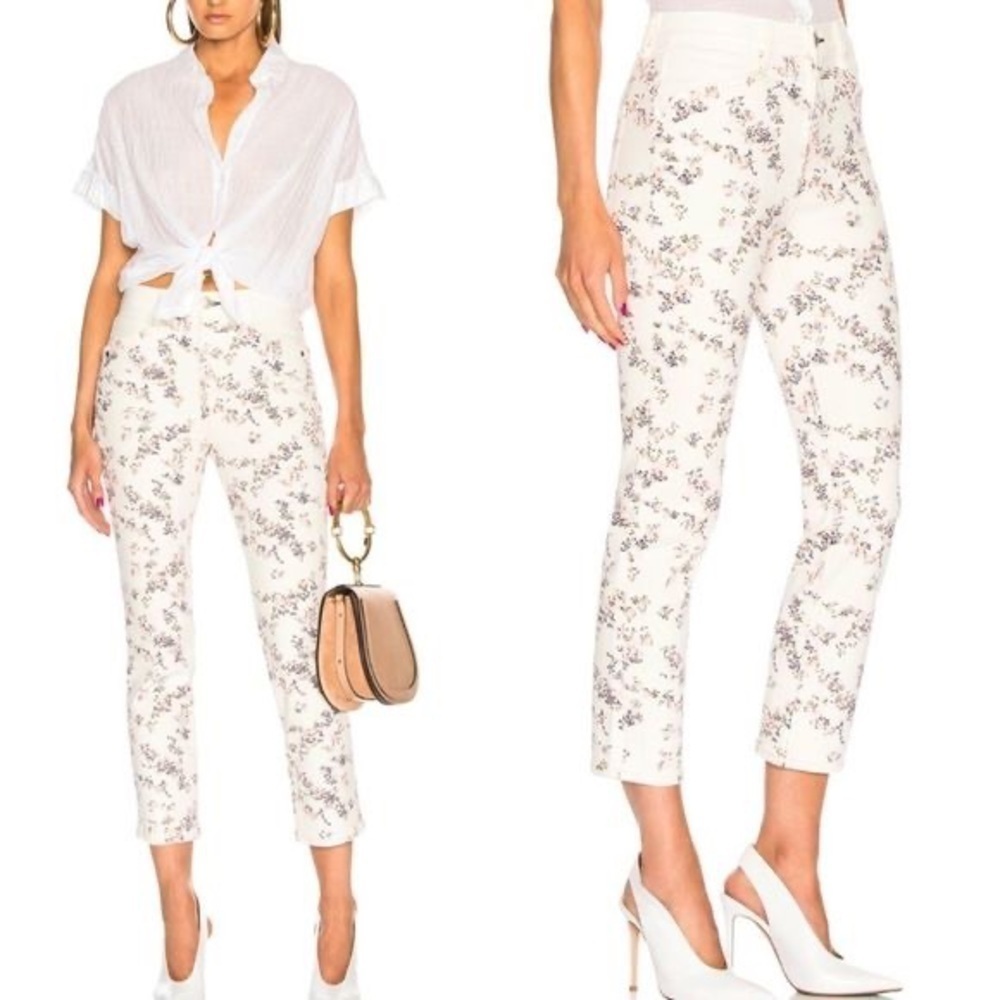 NWT Rag & Bone Micro Floral Boy High Waist Cropped Jeans sz 28
